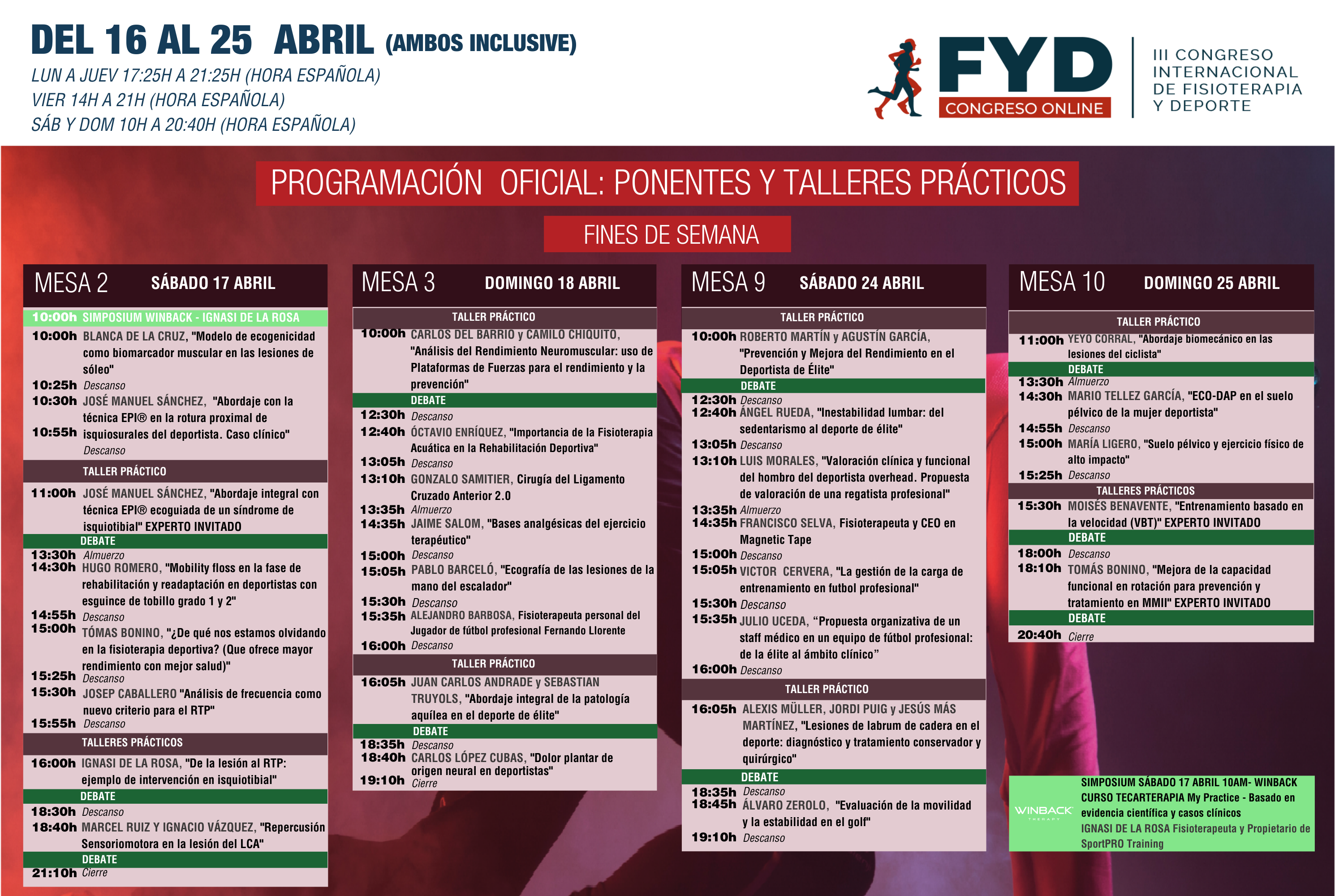 PROGRAMA FINES DE DE SEMANA FYDO 2021